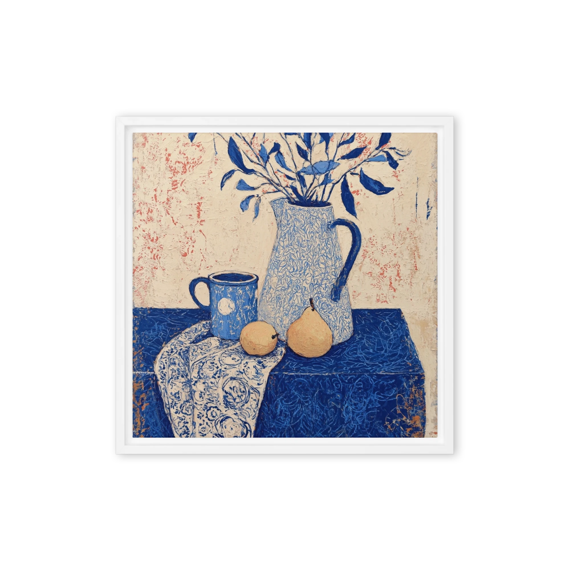 Cobalt Jug and Pears