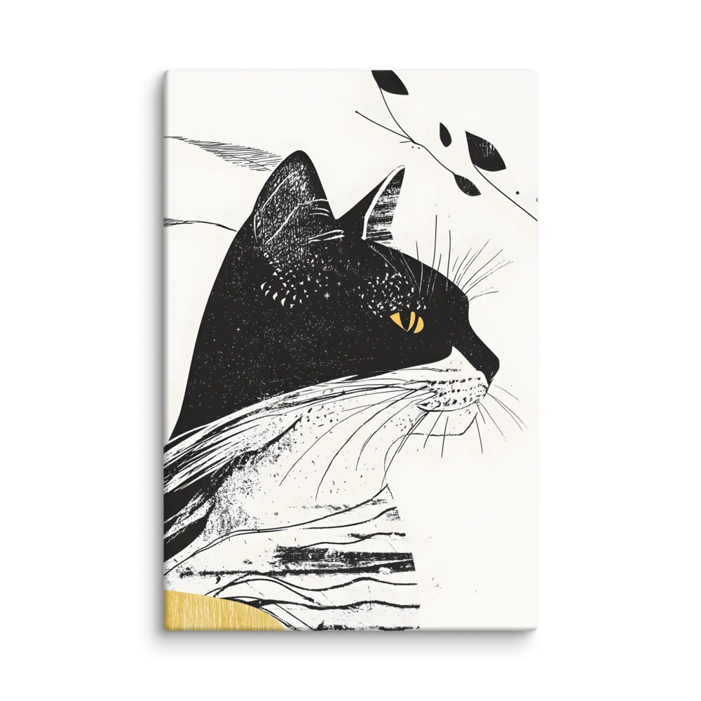 Serene Cat Profile 
 Canvas | 32″x 48″