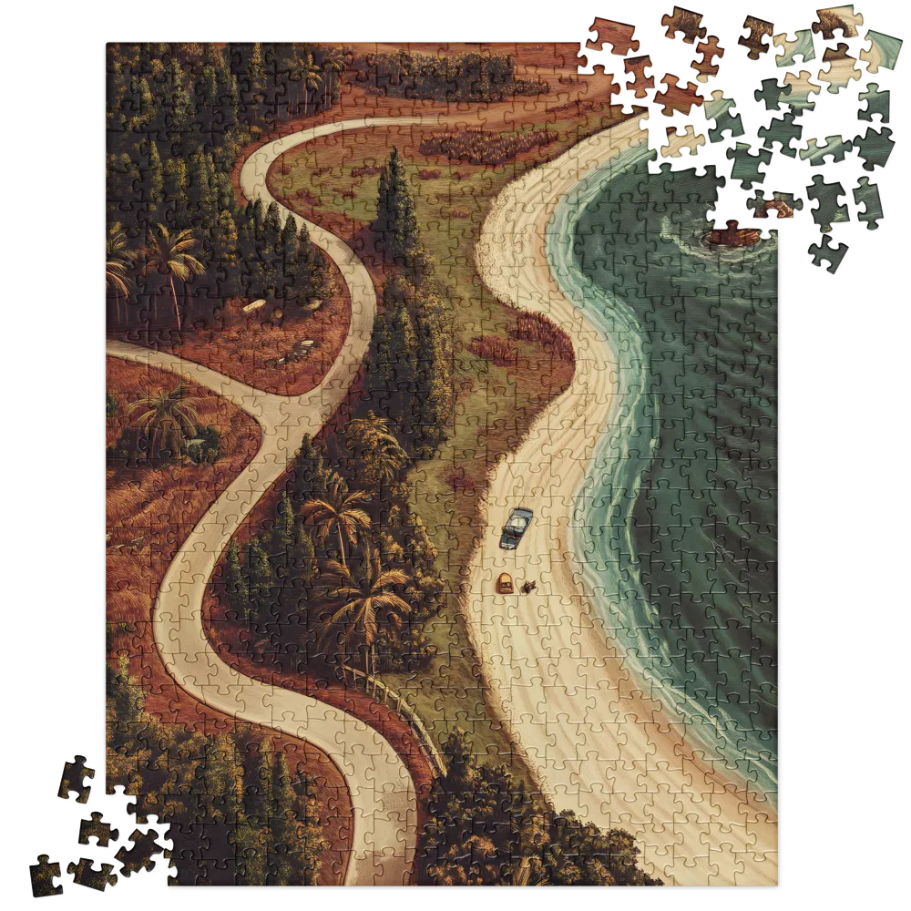 Winding Coastal Journey 
 Jigsaw Puzzle in Tin Box