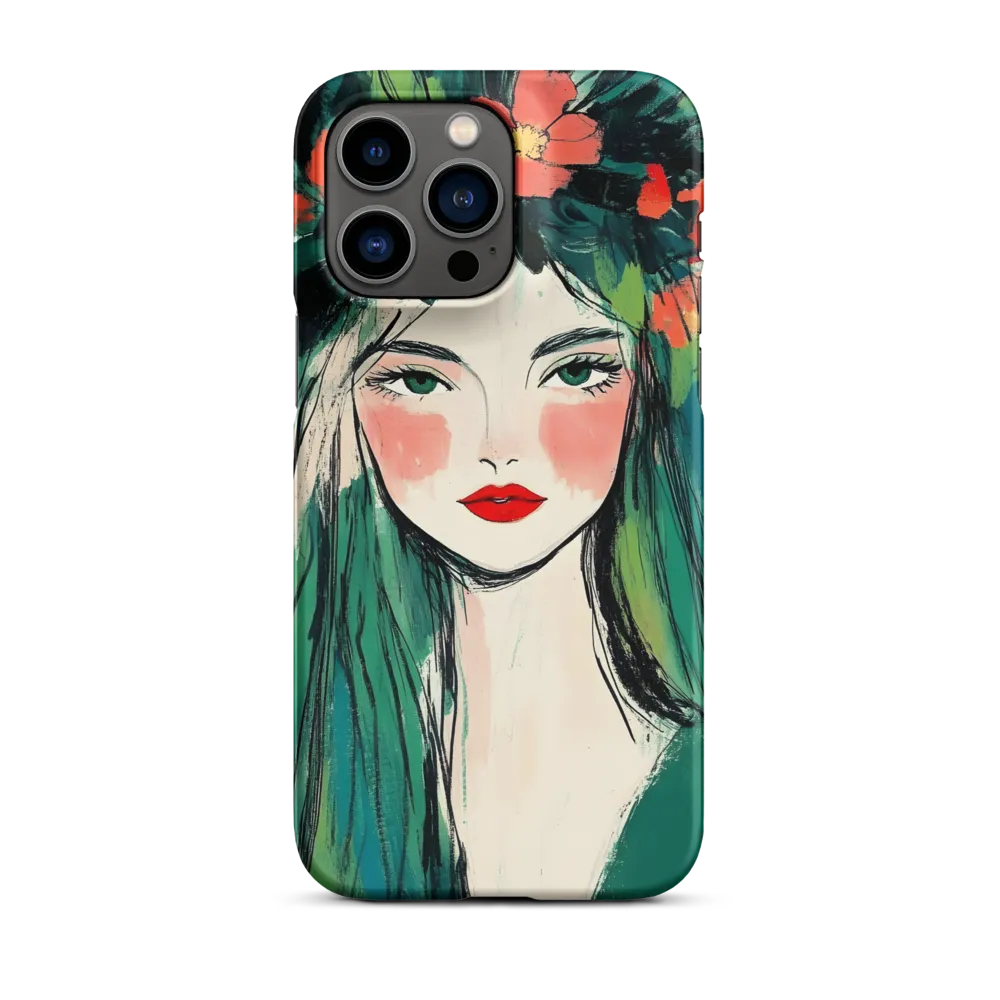 Floral Crown Woman Portrait | Phone Case