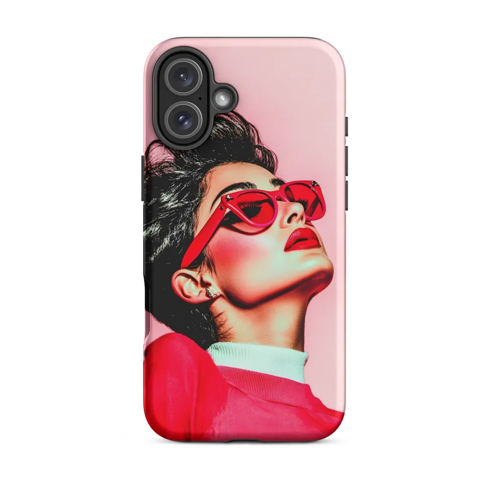 Fashion Portrait with Red Sunglasses | Phone Case