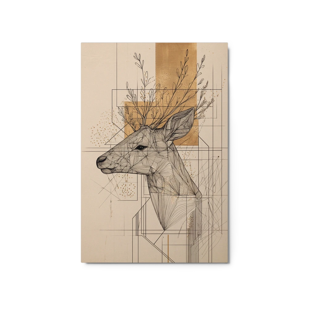 Deer in Geometric Botanicals | Art Print
