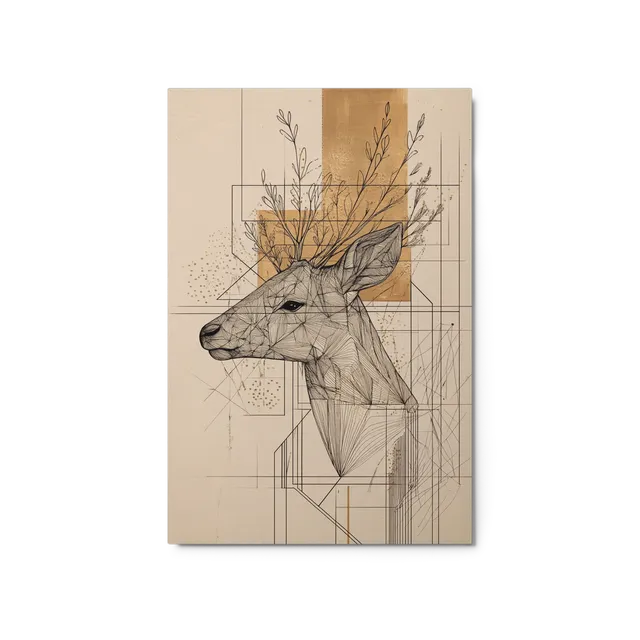 Deer in Geometric Botanicals | Art Print
