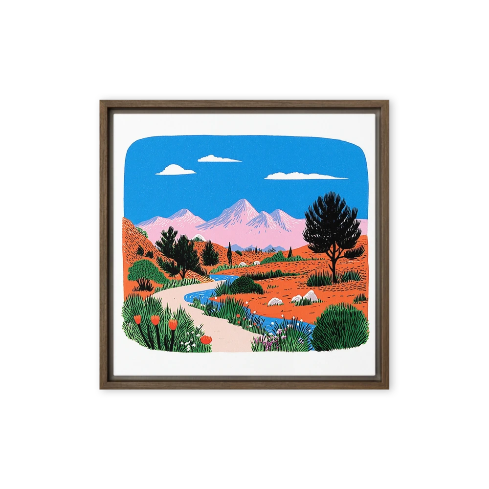 Pink Peaks Desert Path | Art Print