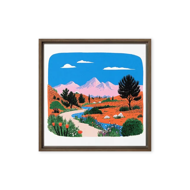 Pink Peaks Desert Path | Art Print