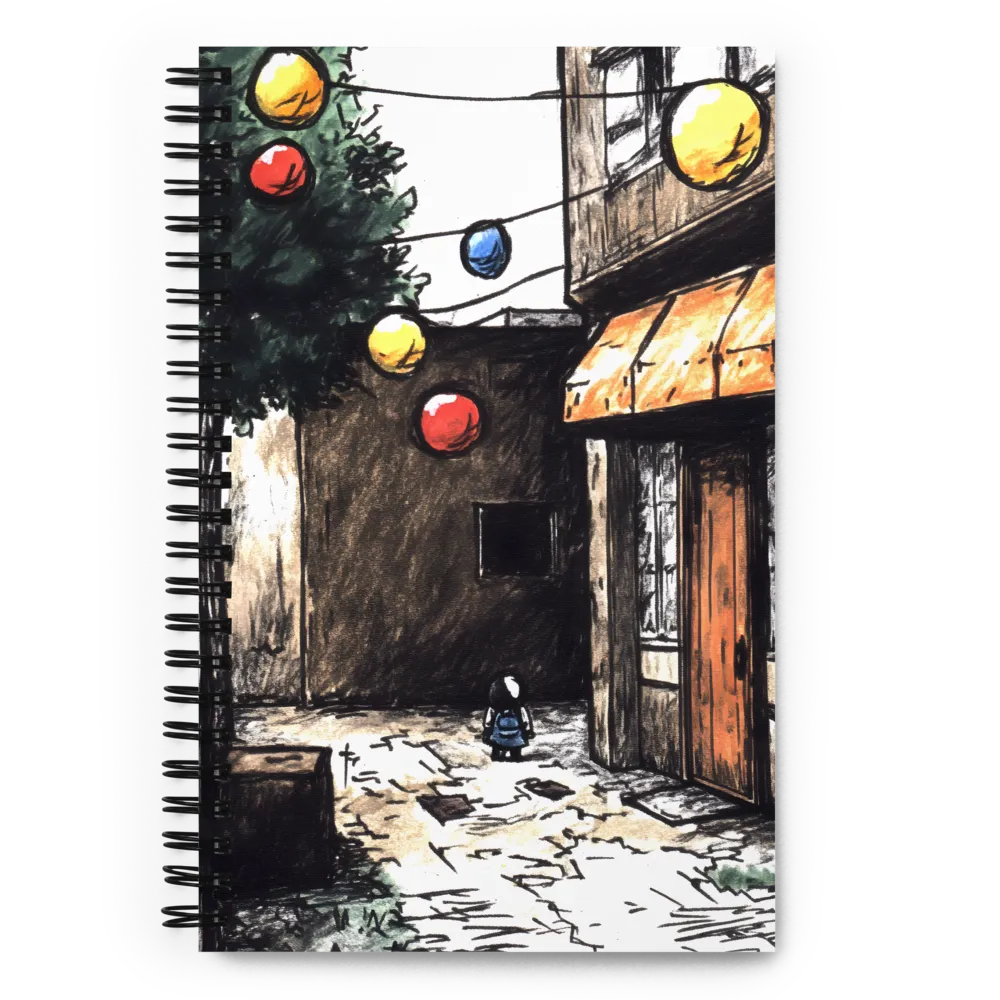 Alleyway Lantern Glow 
 Spiral Notebook | 140 pages