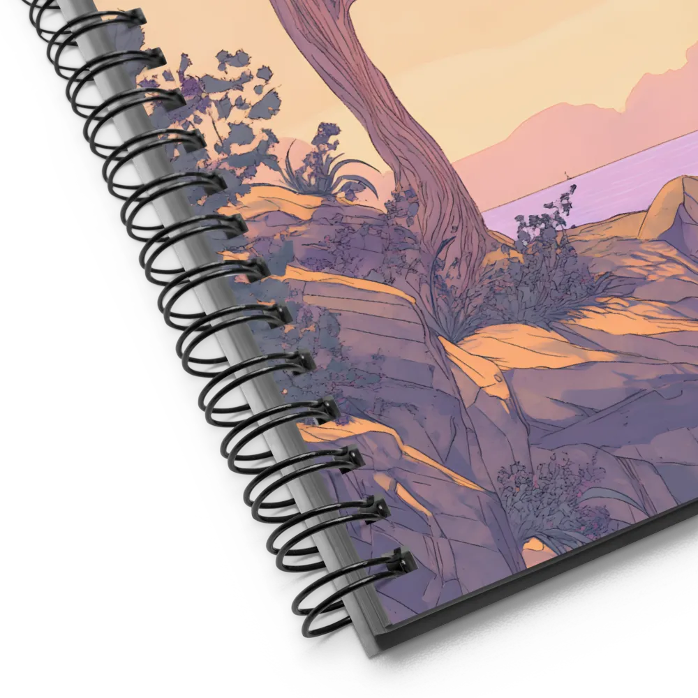Twilight Tree on Rocky Shore 
 Spiral Notebook | 140 pages