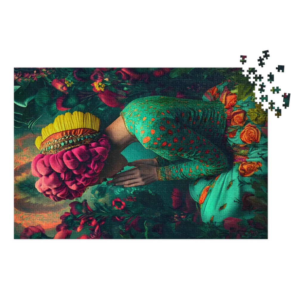 Floral Serenity 
 Jigsaw Puzzle in Tin Box