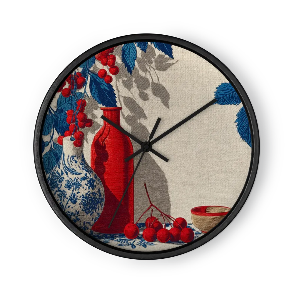 Berries and Chinoiserie Vase | Wall Clock
