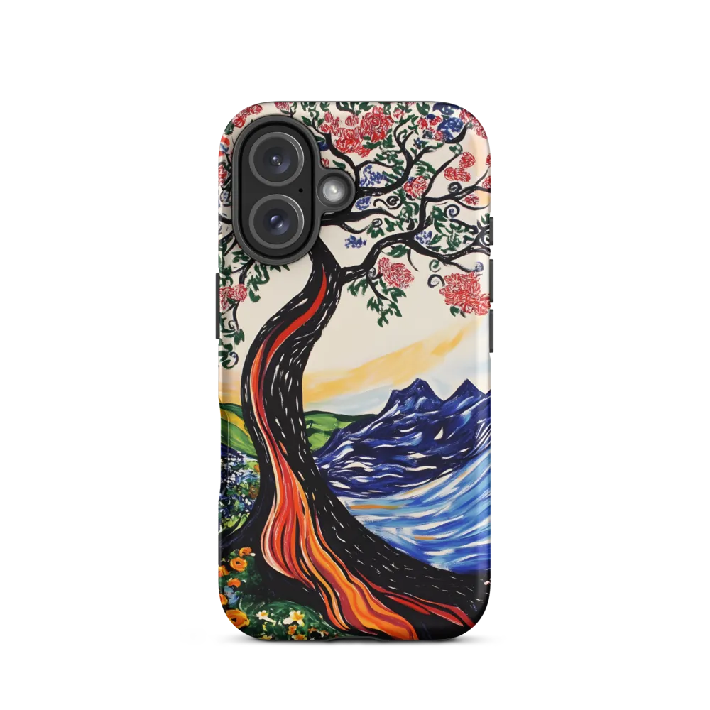 Colorful Tree Amidst Scenic Landscape | Phone Case