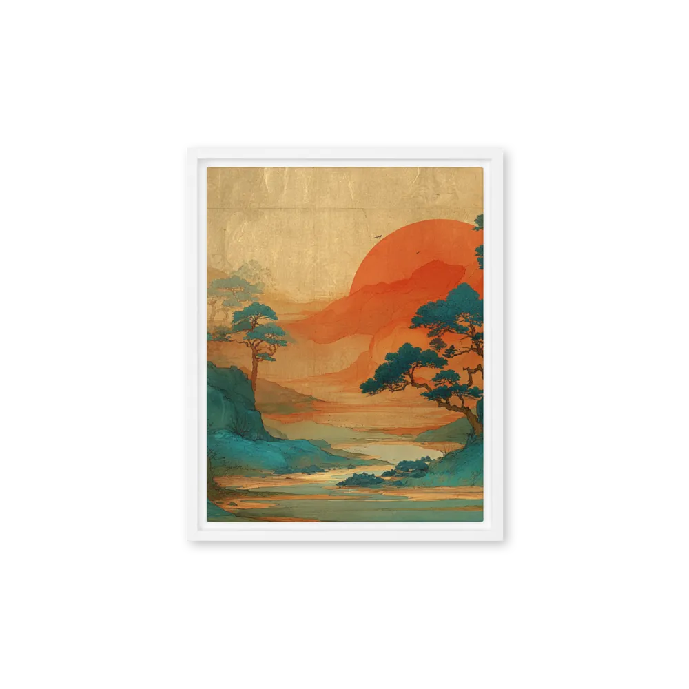 Golden Solitude 
 Canvas with Brown Frame