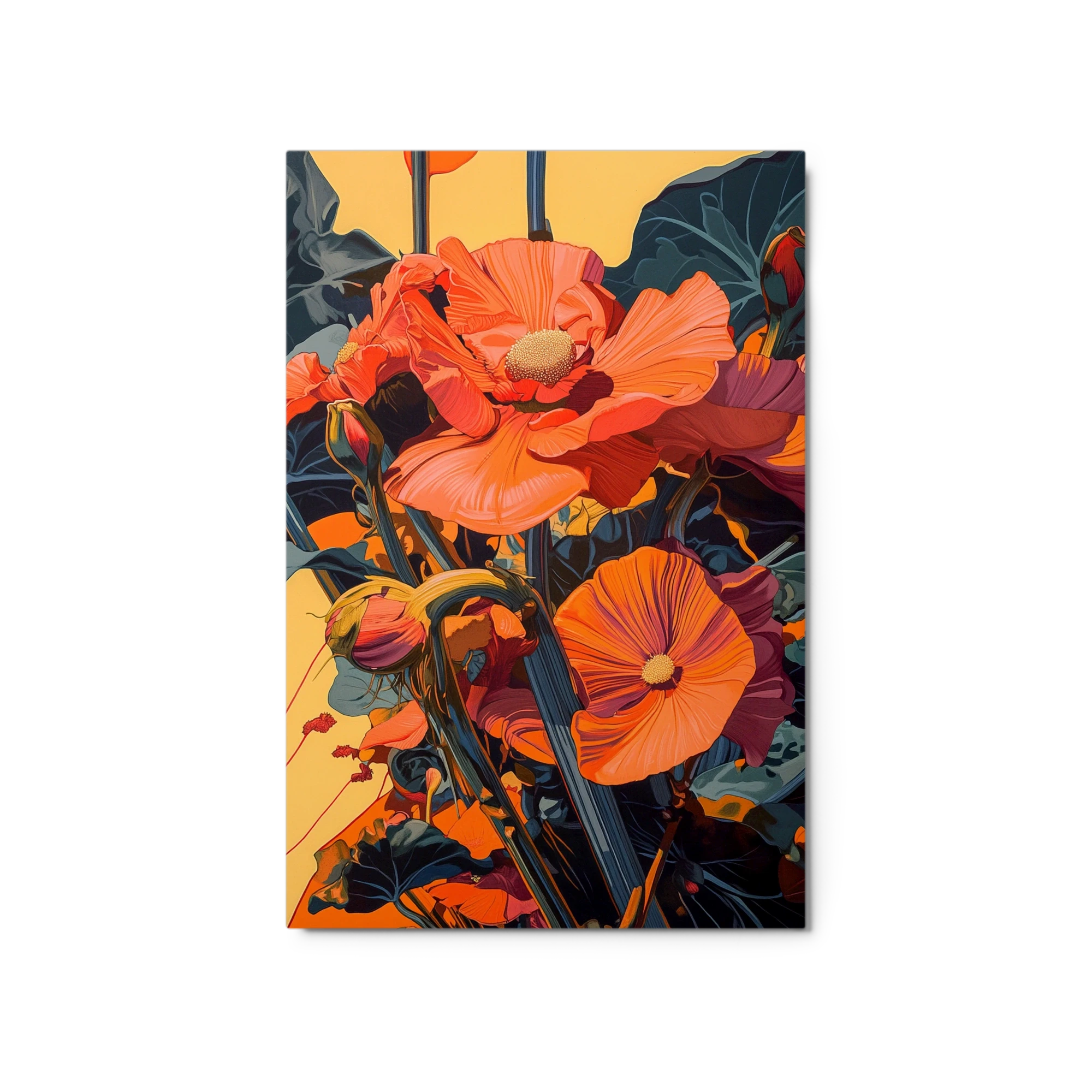 Vibrant Orange Botanical Illustration