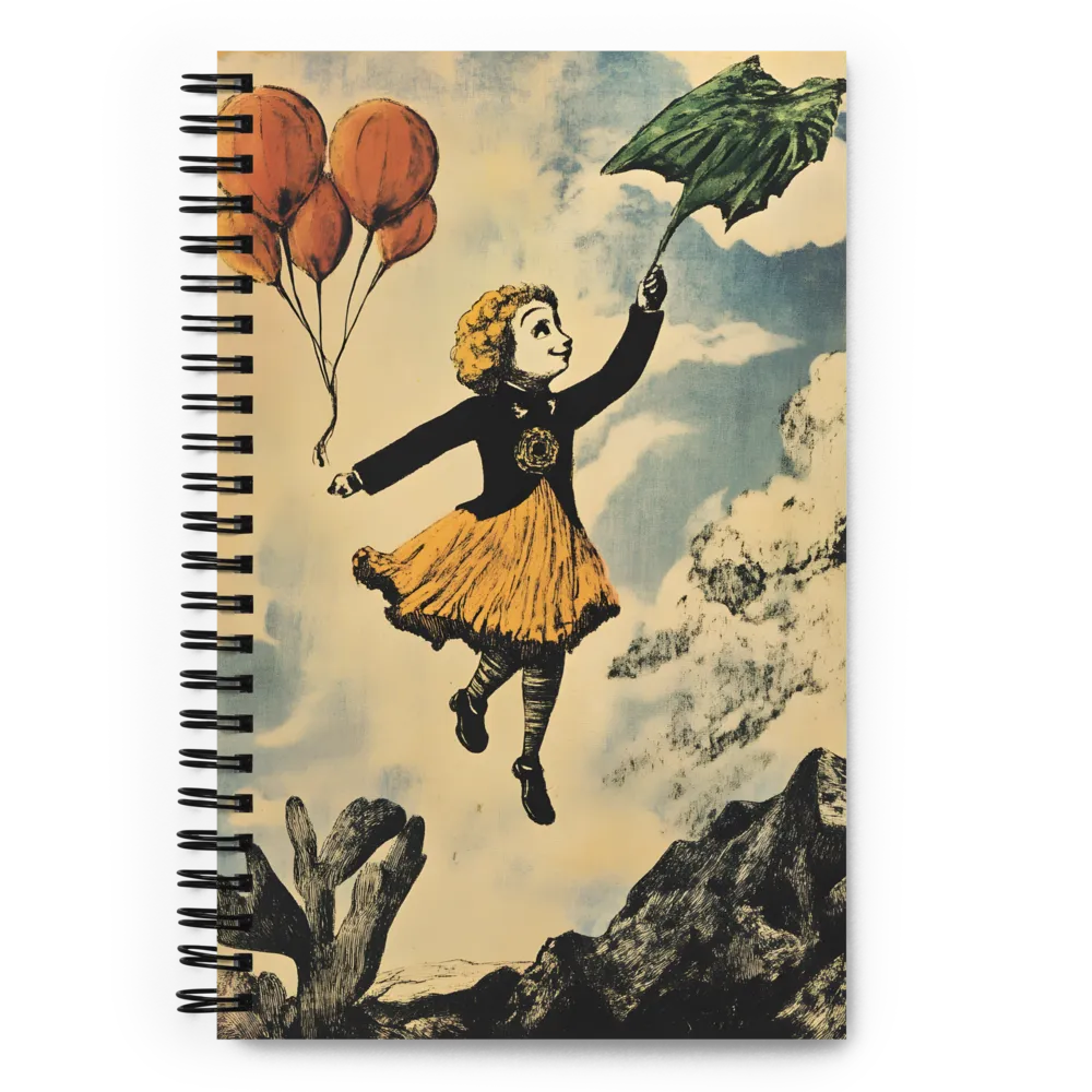 Upward Drift — Girl with Umbrella and Balloons