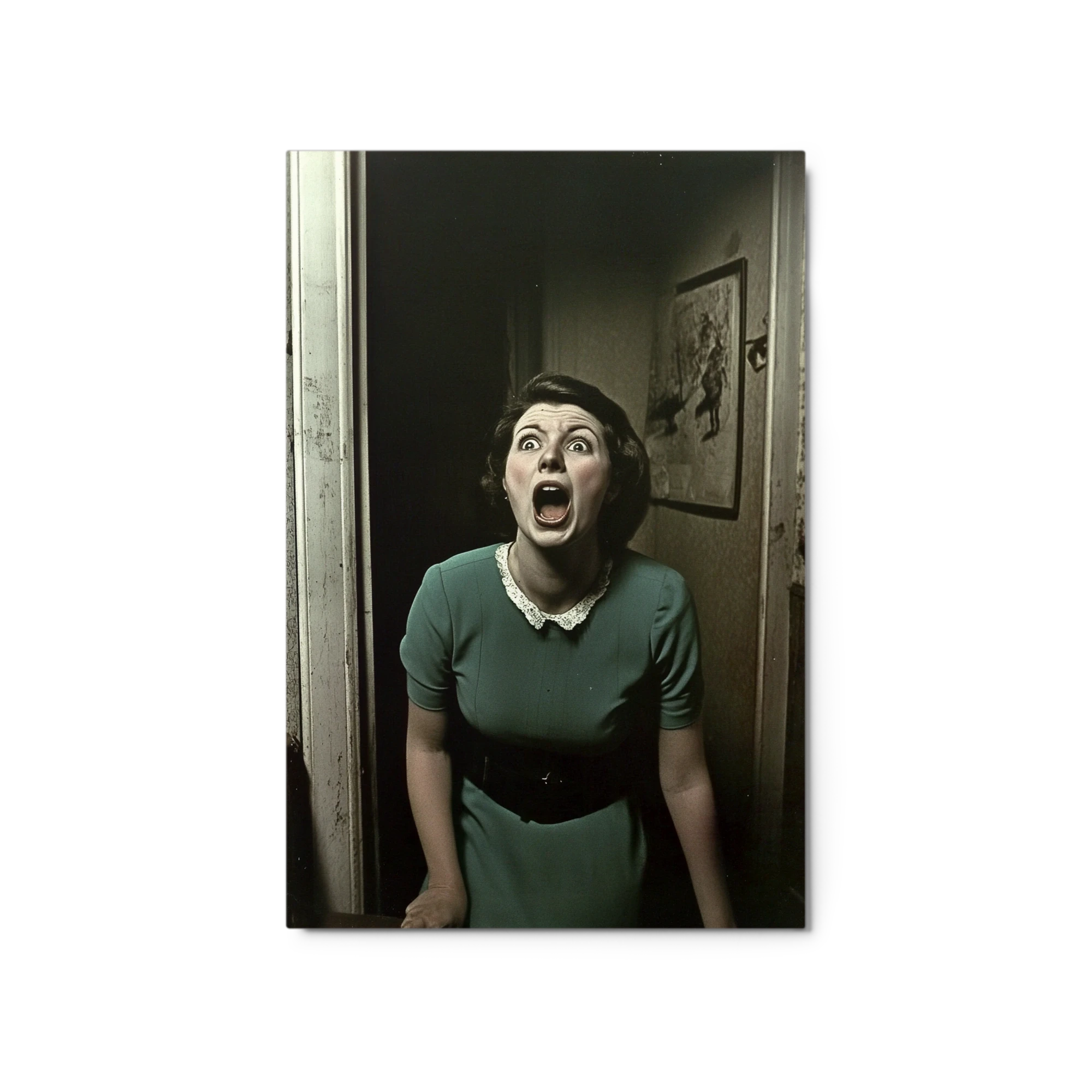 Vintage Screaming Woman Portrait