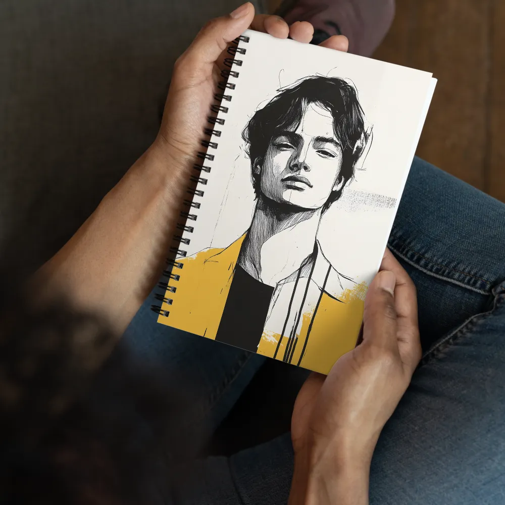 Graphic Line Art Portrait 
 Spiral Notebook | 140 pages