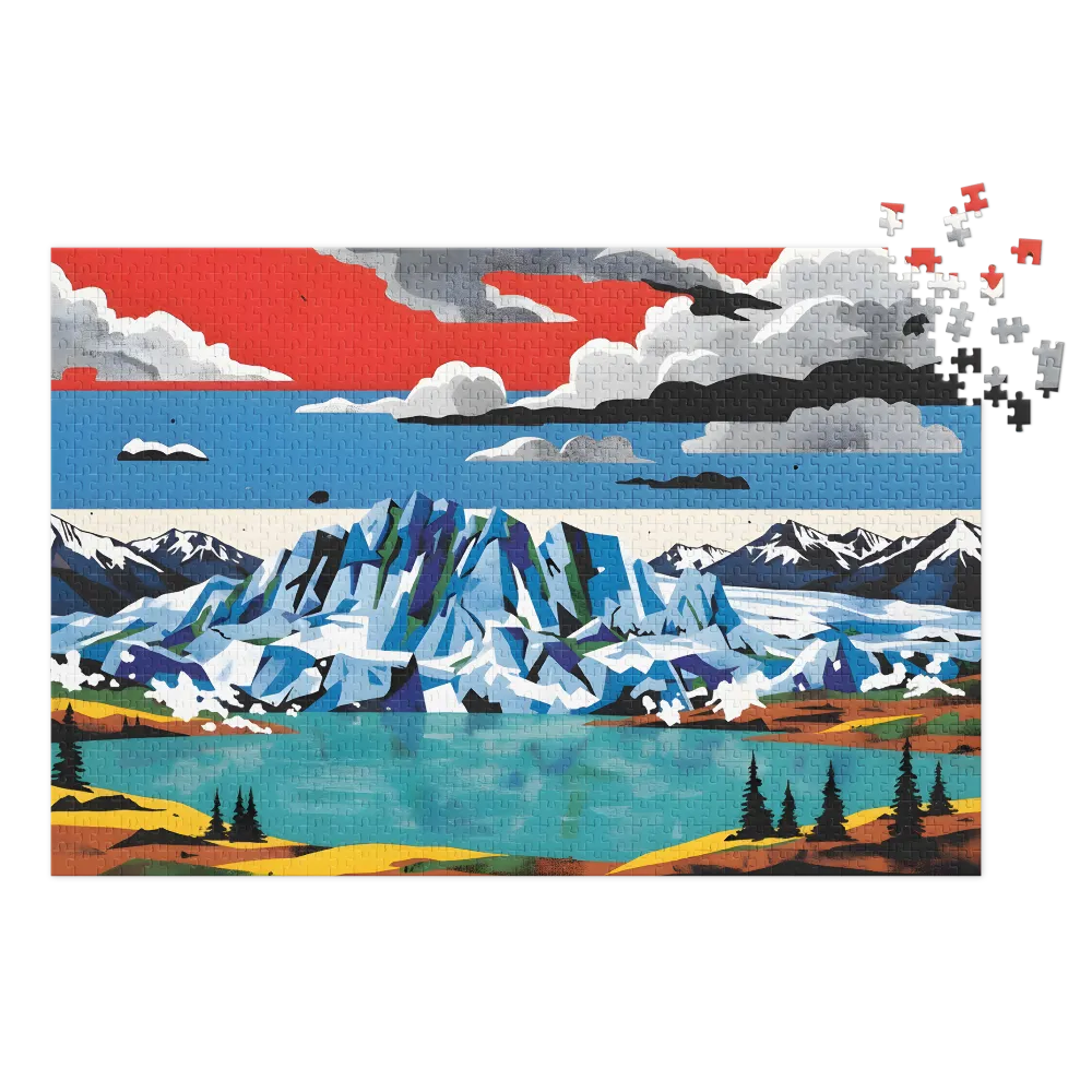 Lago Glaciale Alpino 
 Puzzle in scatola di metallo
