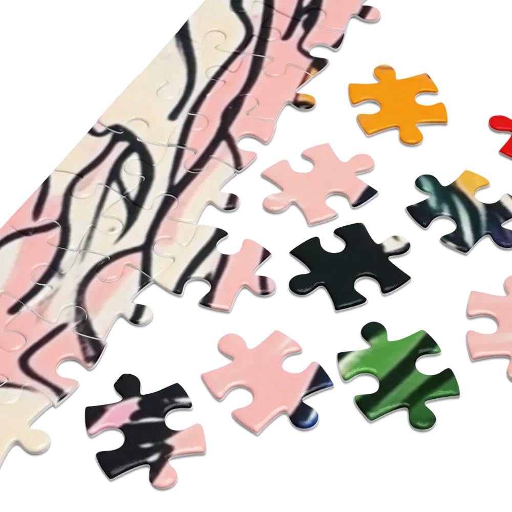 Girl in Colorful Dress Against Landscape | Jigsaw Puzzle (252/520 pieces)