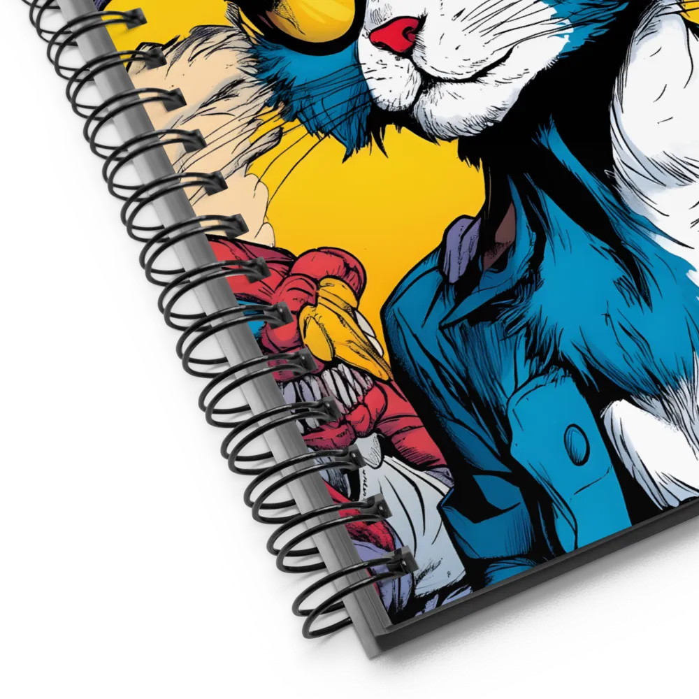 Anthropomorphic Cat with Shades 
 Spiral Notebook | 140 pages