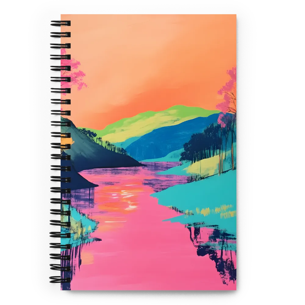 Neon River Between Turquoise Banks