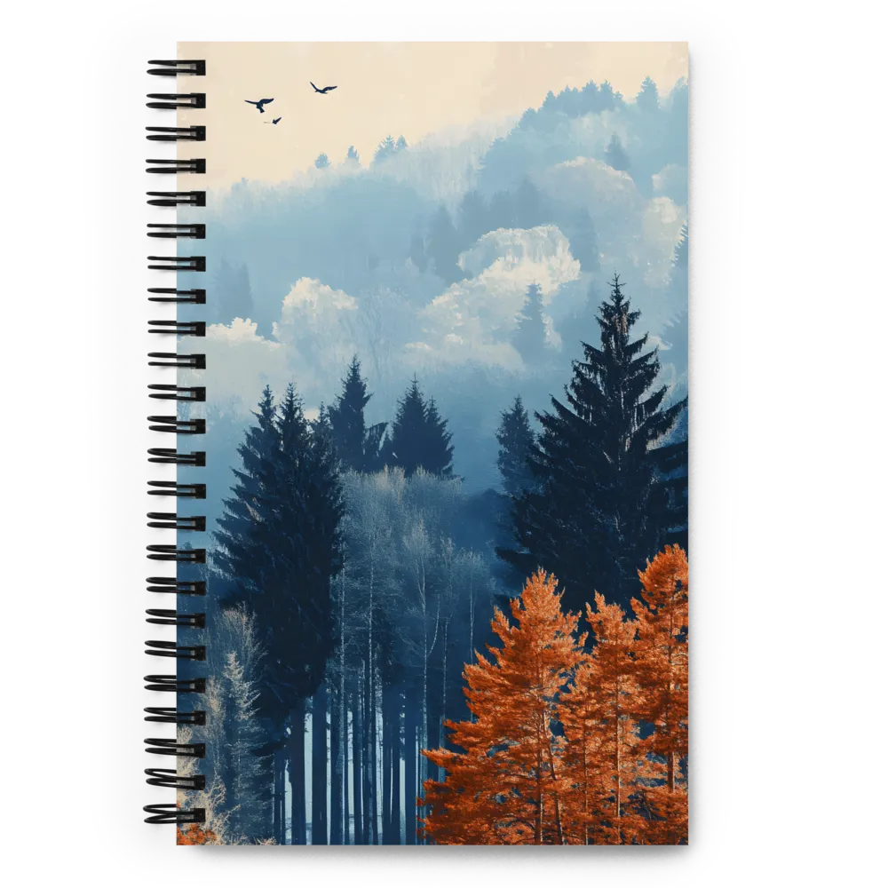 Autumn's Embrace in a Misty Forest 
 Spiral Notebook | 140 pages