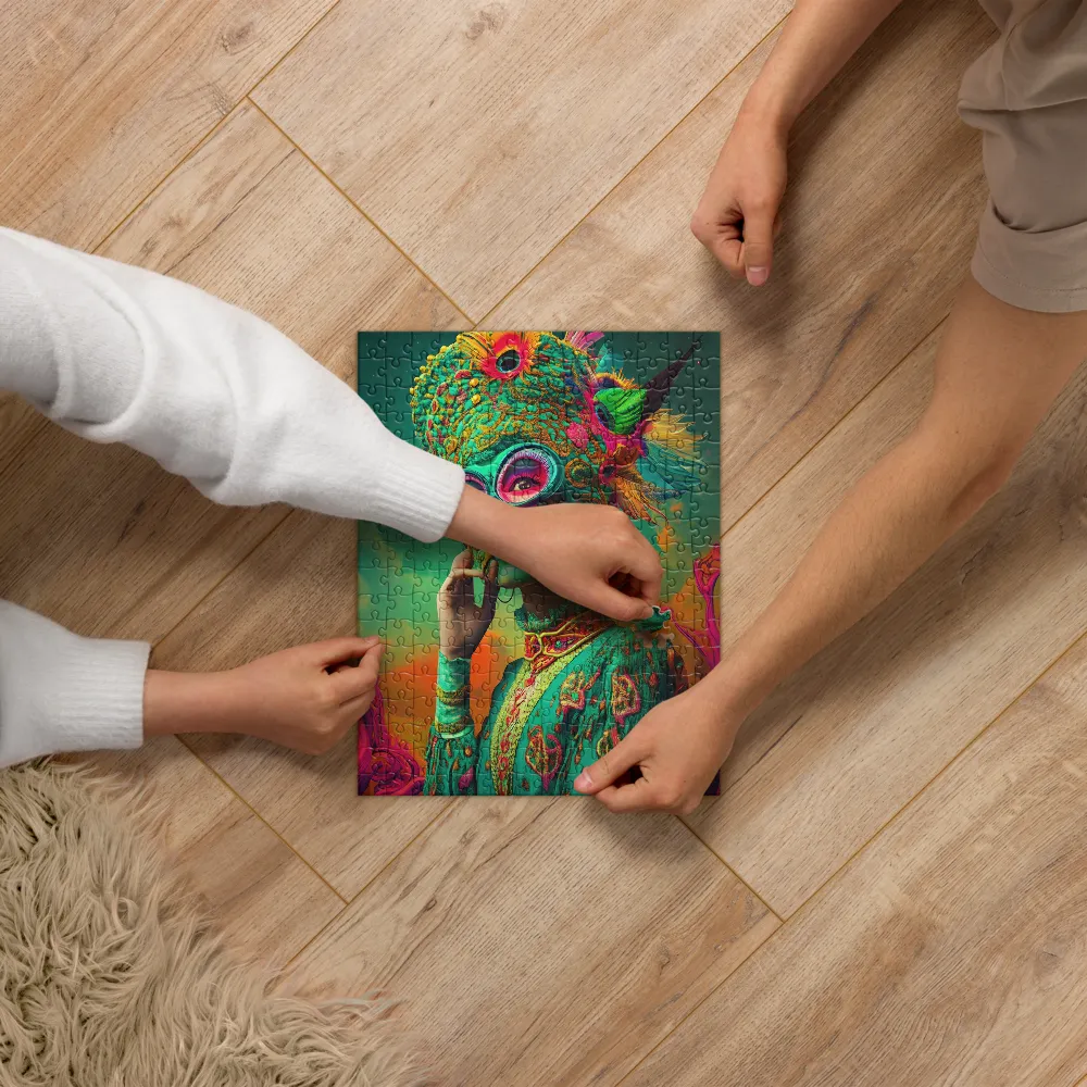 Vibrant Headdress Portrait 
 Jigsaw Puzzle in Tin Box
