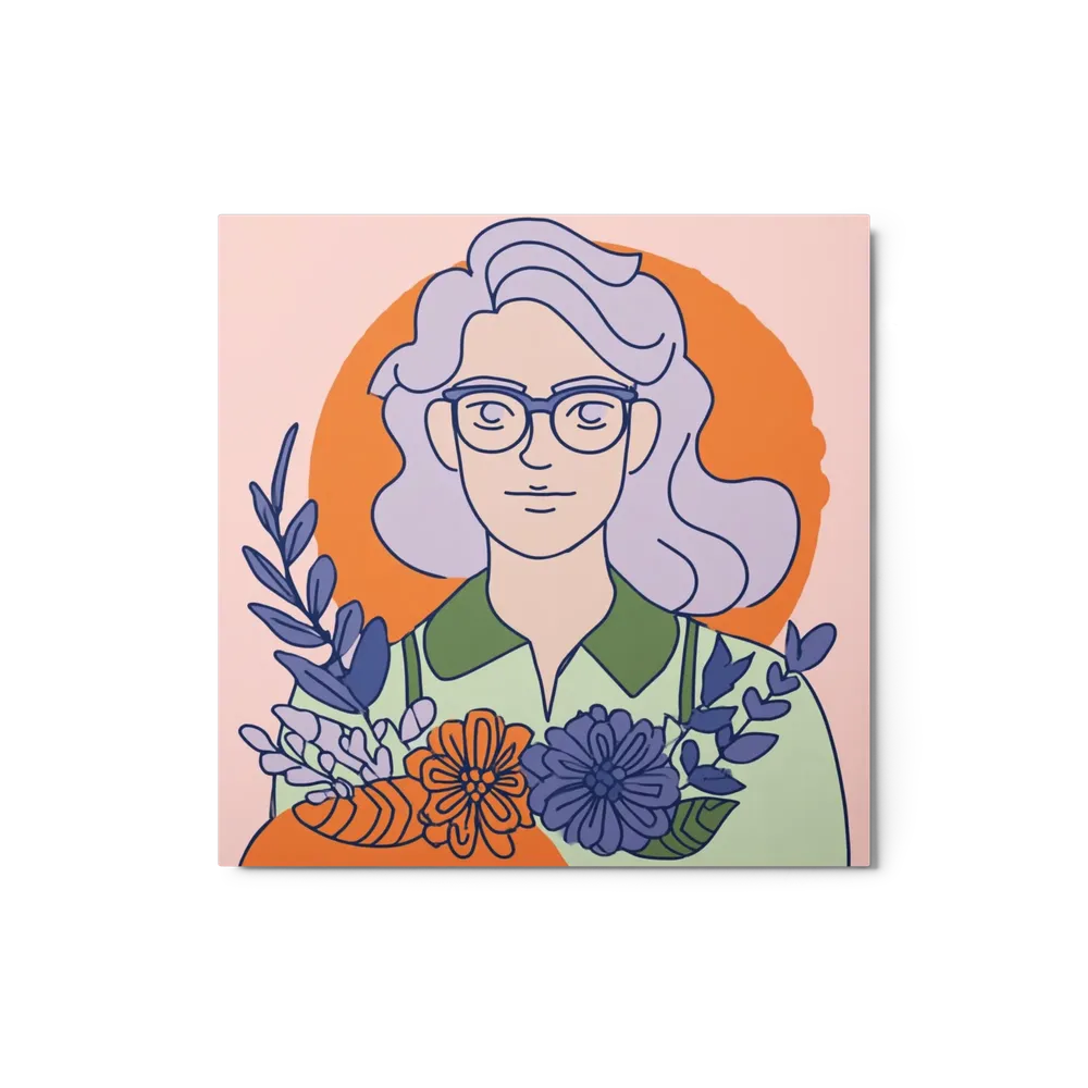 Floral Glasses Portrait | Art Print