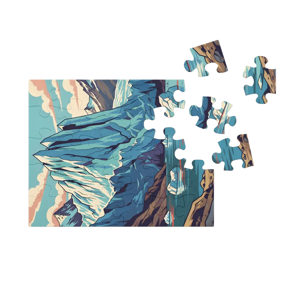 Ice Peaks Reflection 
 Jigsaw Puzzle in Tin Box