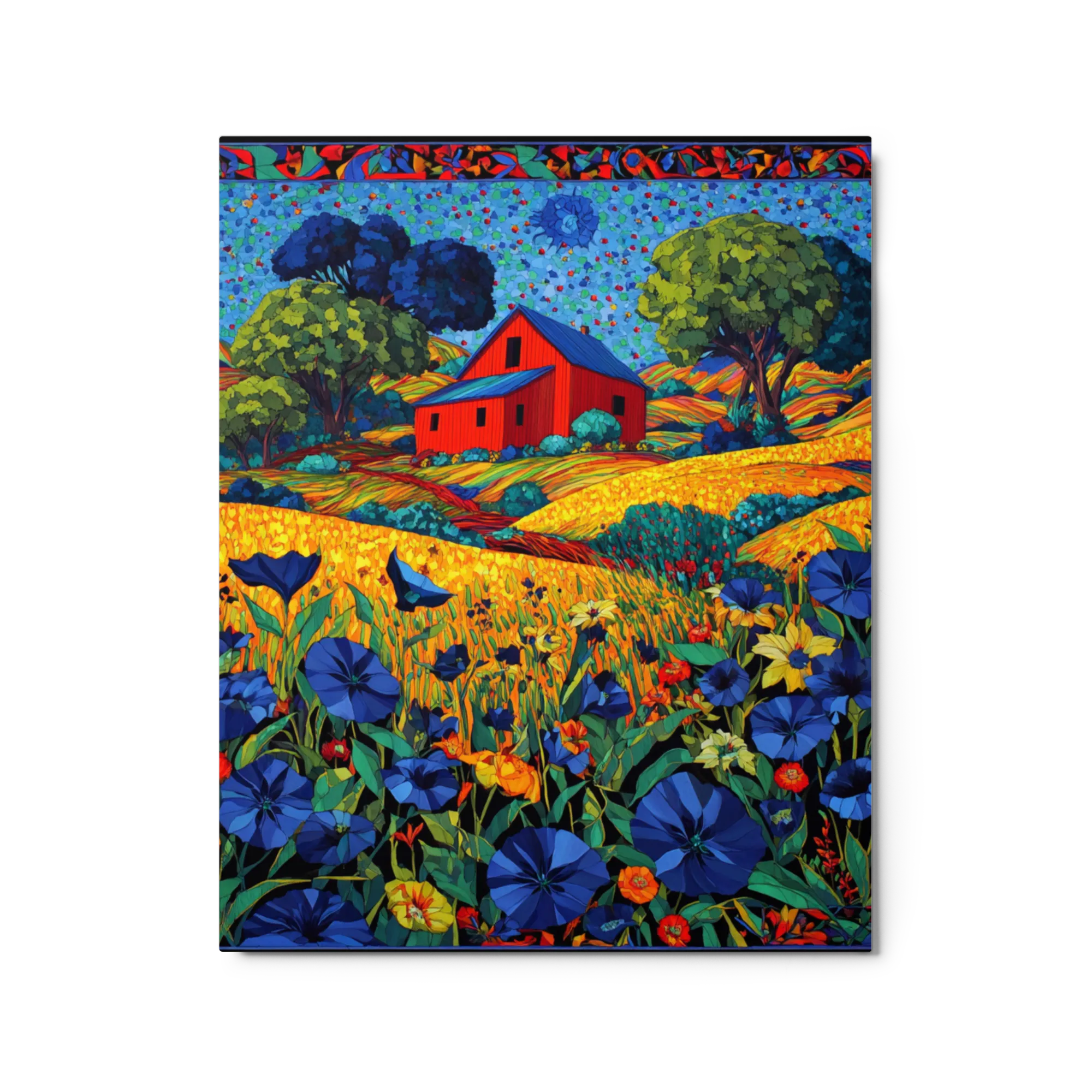 Crimson Barn in Summer Fields