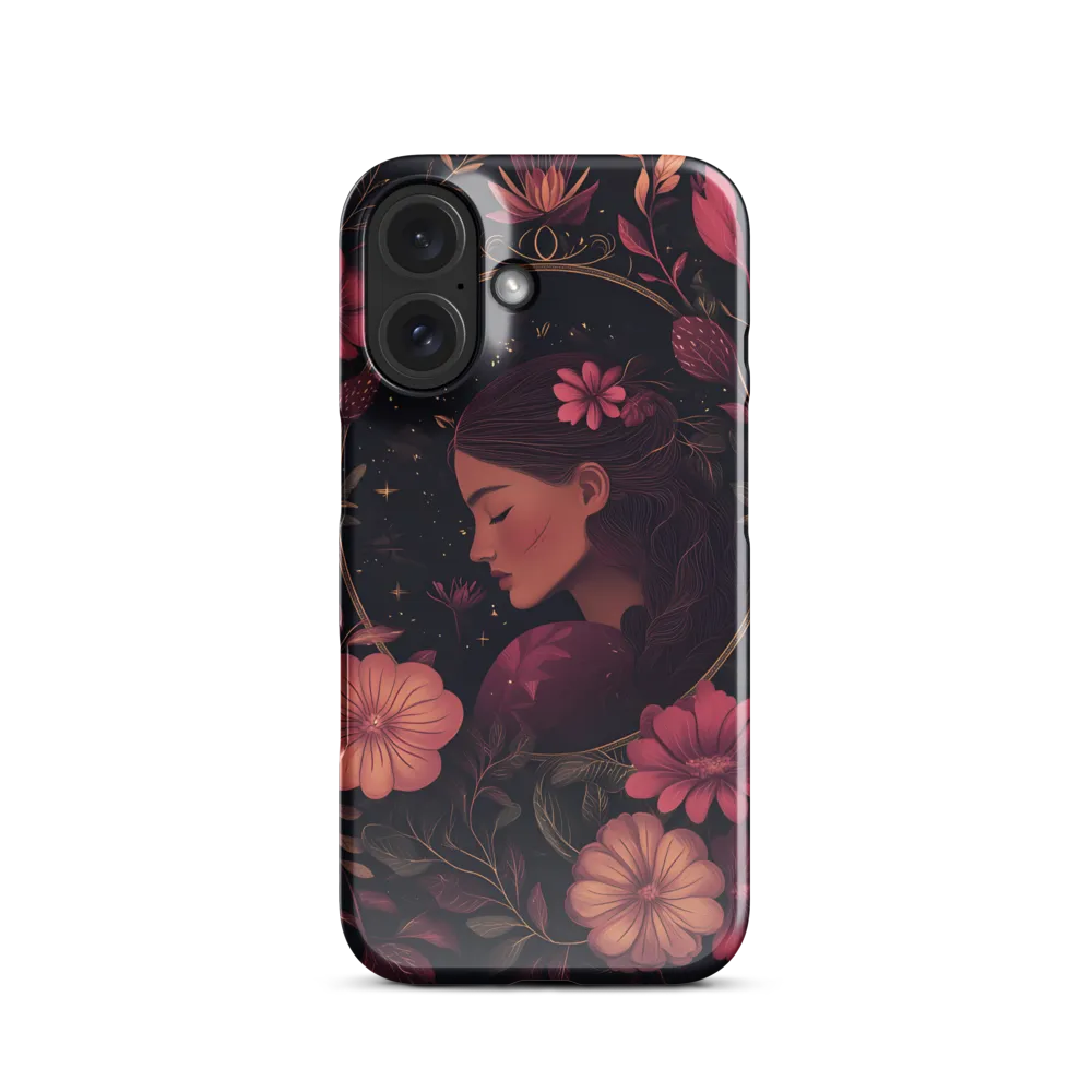Art Nouveau Woman with Floral Frame 
 iPhone 15 Pro | Snap Case