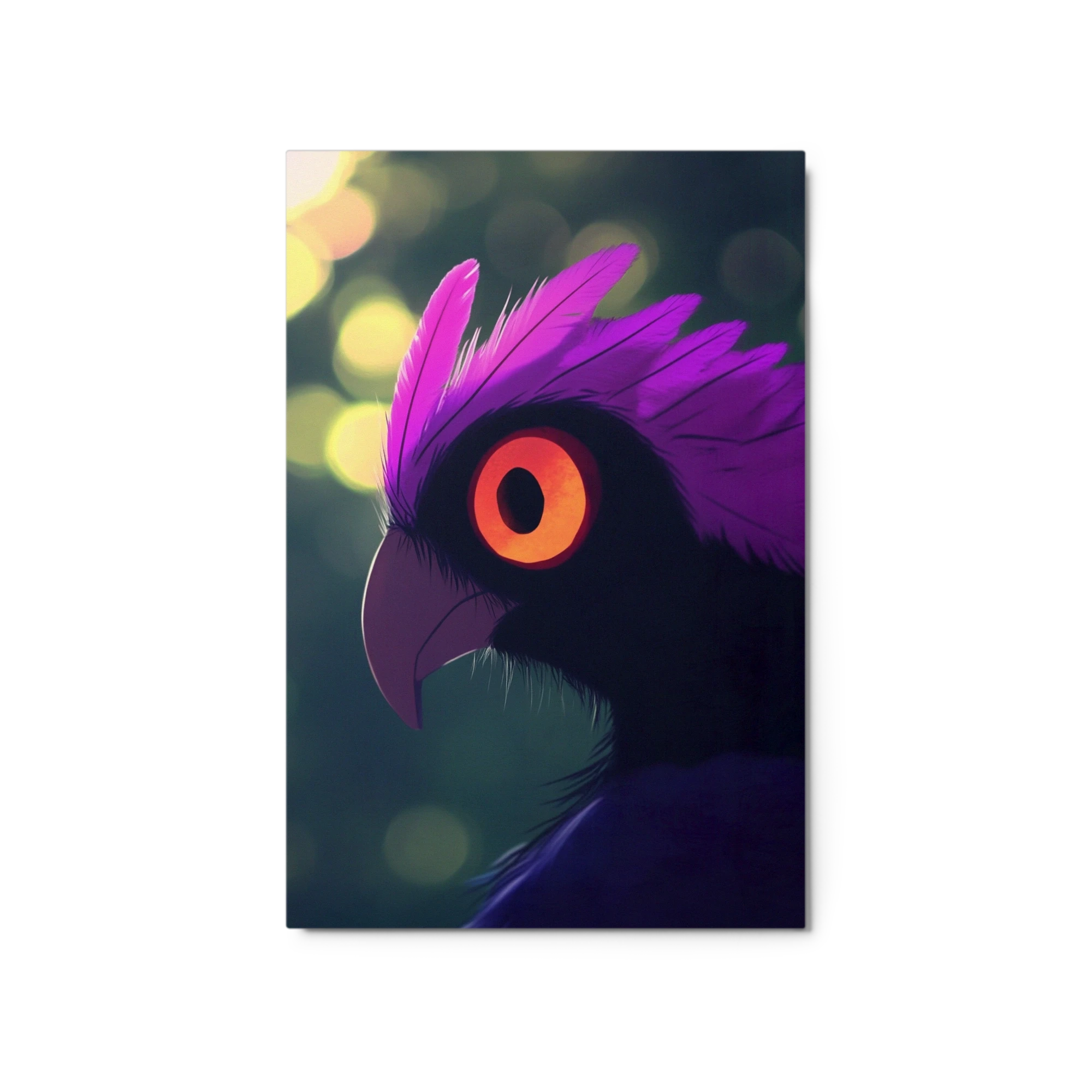 Purple Feathered Bird Illustration