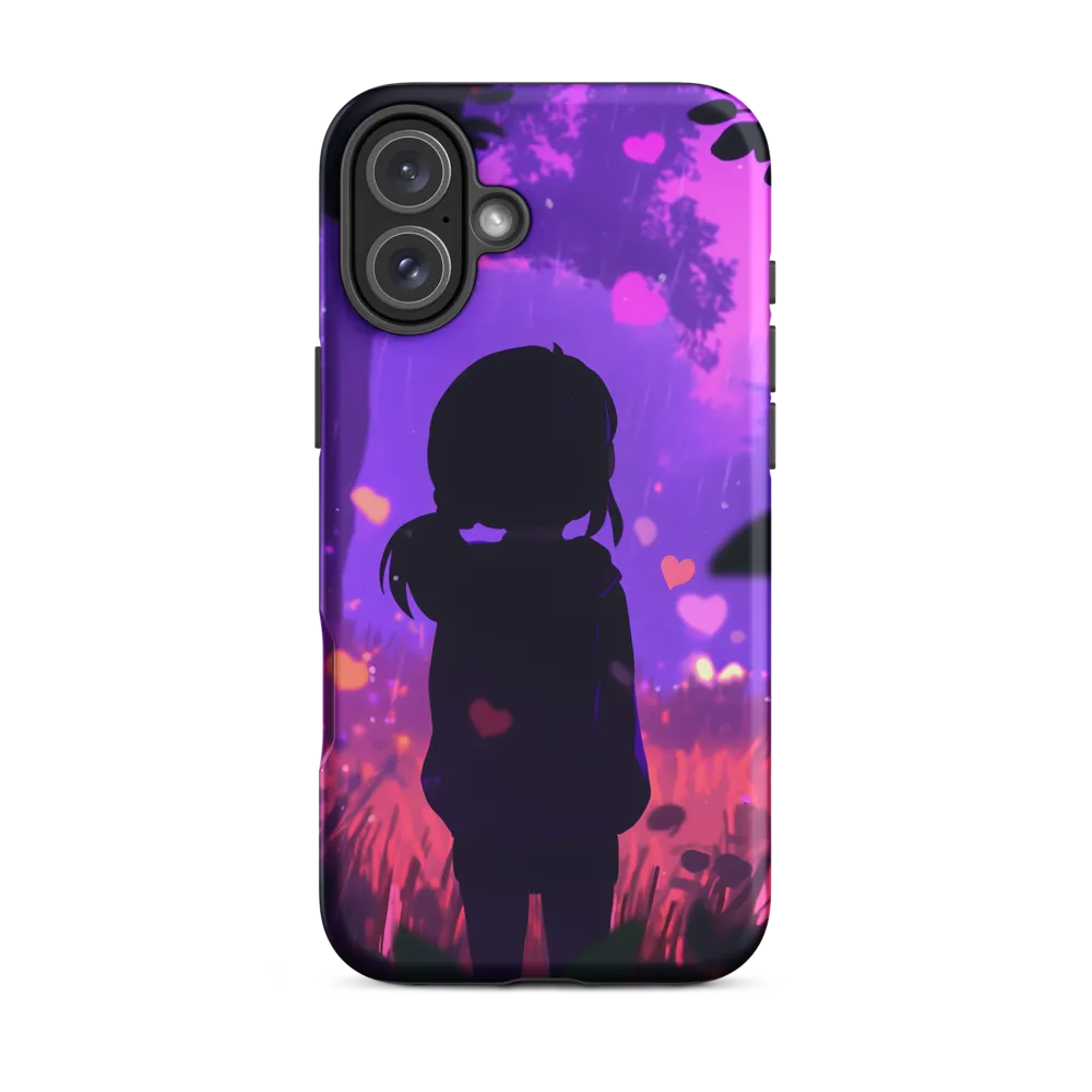 Silhouette of a Girl in Magical Forest | Phone Case