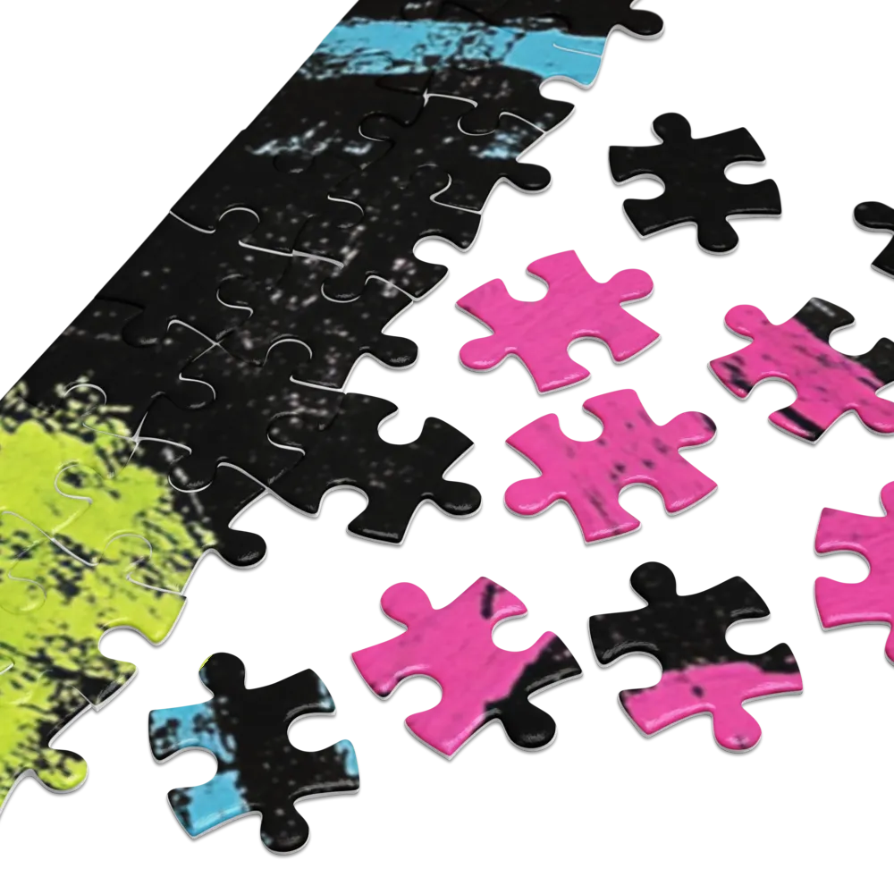 Expressão Néon Abstrata 
 Puzzle em caixa de metal