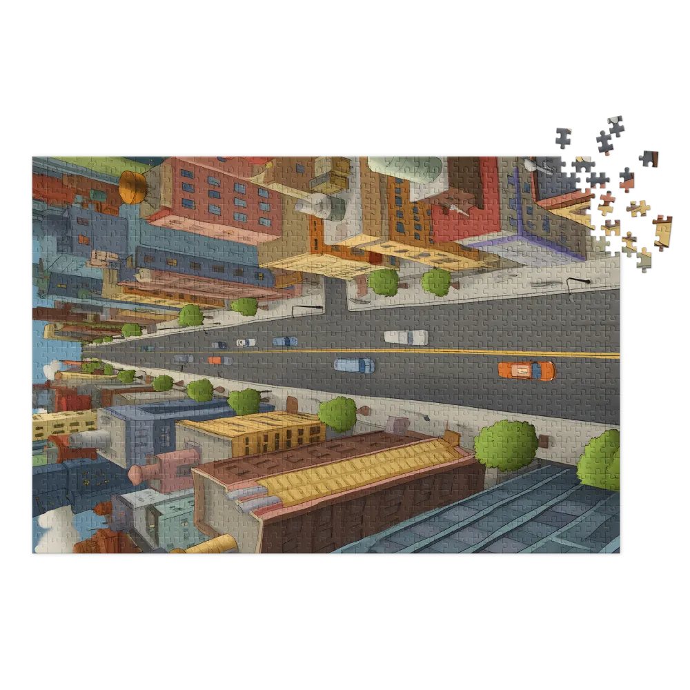 Luftaufnahme einer Stadtillustration | Puzzle (252/520 Teile)