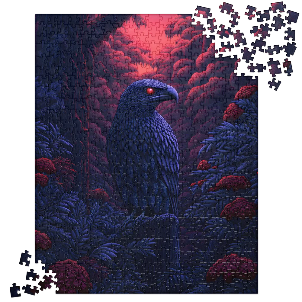 Crimson-Eyed Guardian 
 Jigsaw Puzzle in Tin Box