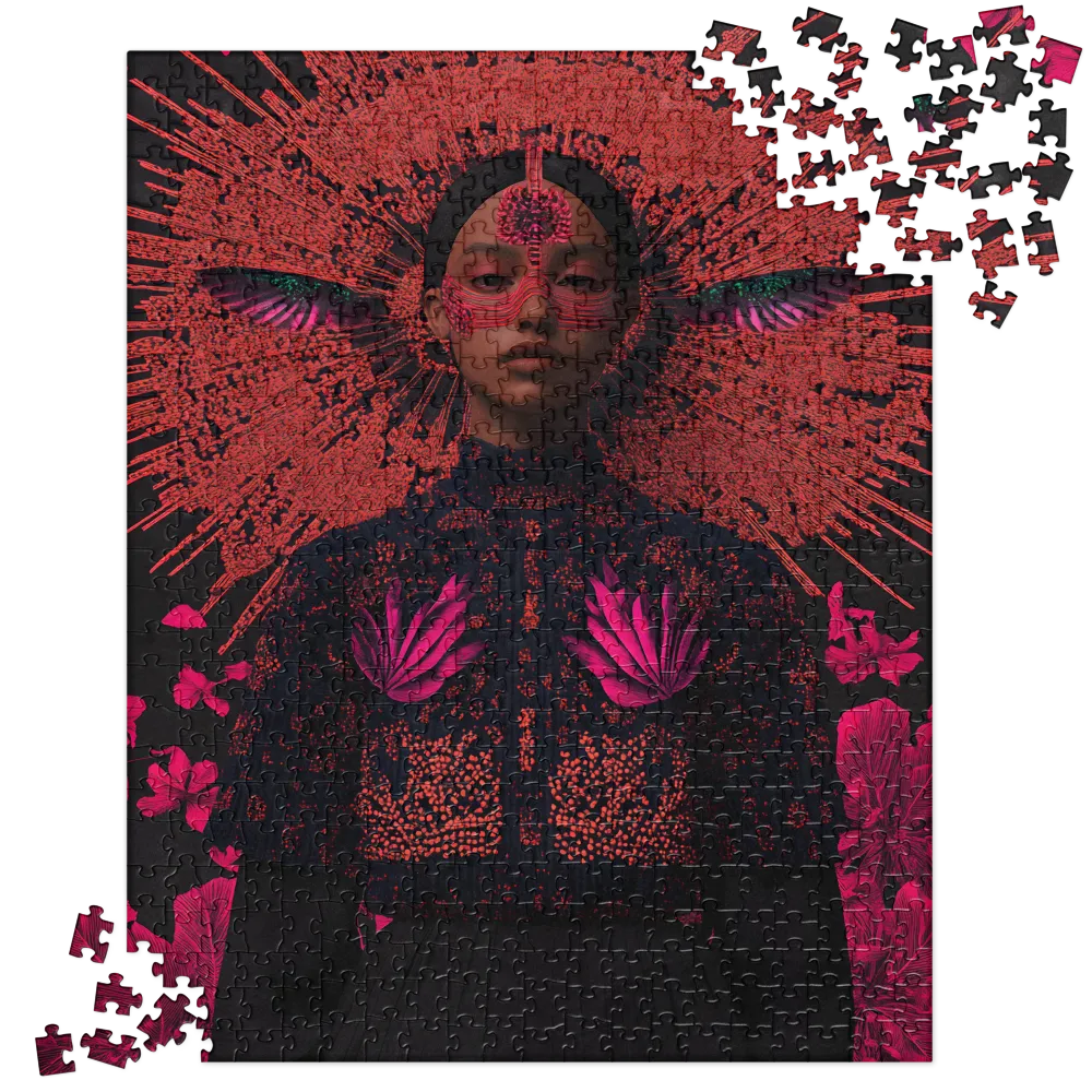 Lumina: Cybernetic Tribal Enchantress 
 Jigsaw Puzzle in Tin Box