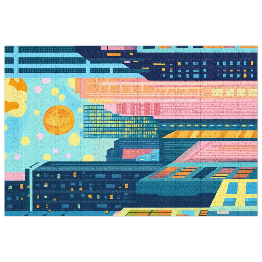 Paisagem Urbana Neofuturista 
 Puzzle em caixa de metal