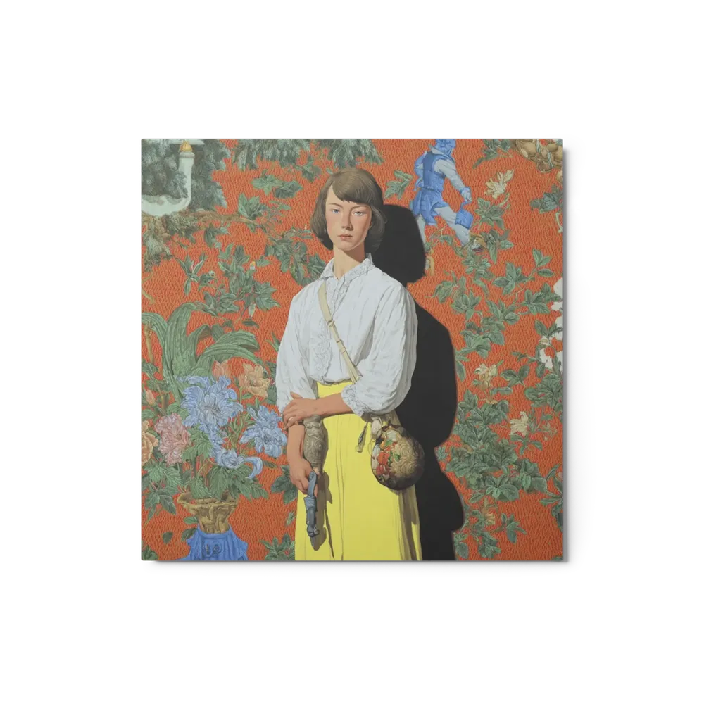 Portrait against Red Tapestry | Art Print