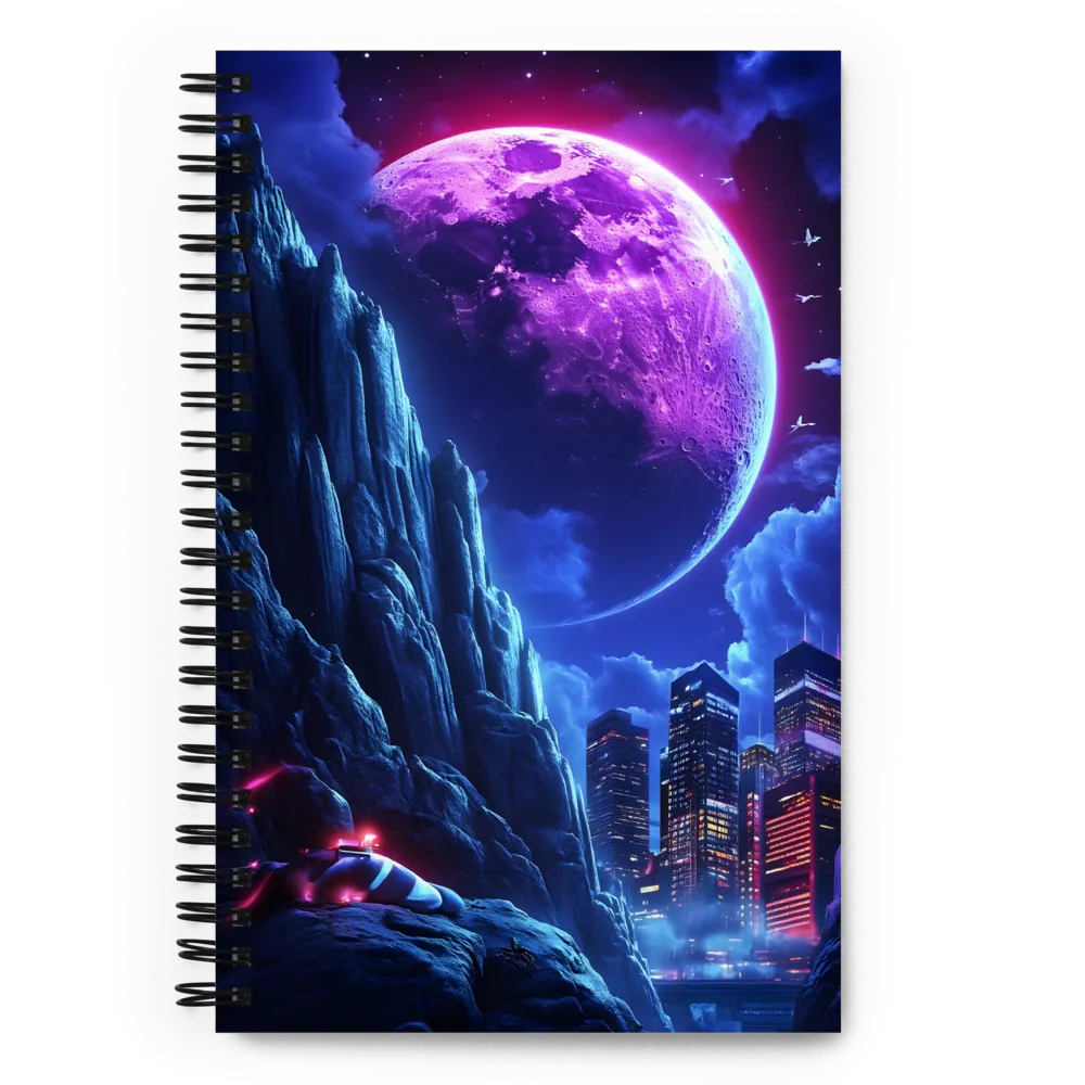 Neon Glow on Distant Shores 
 Spiral Notebook | 140 pages