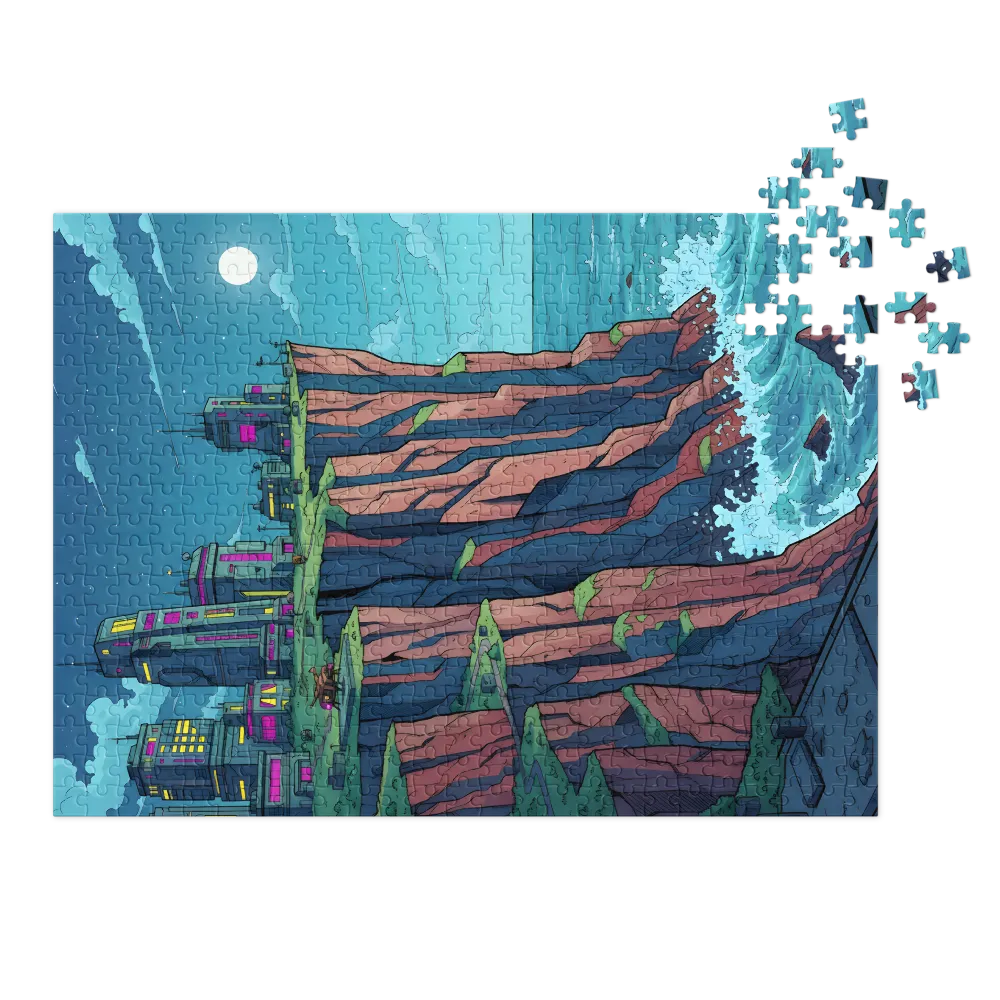 Moonlit Cliff City