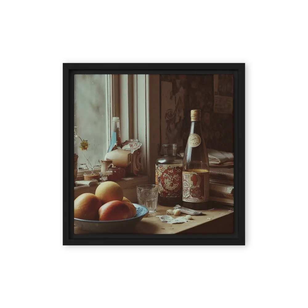 The Window Sill 
 Poster with Red oak Frame | 18″x 18″