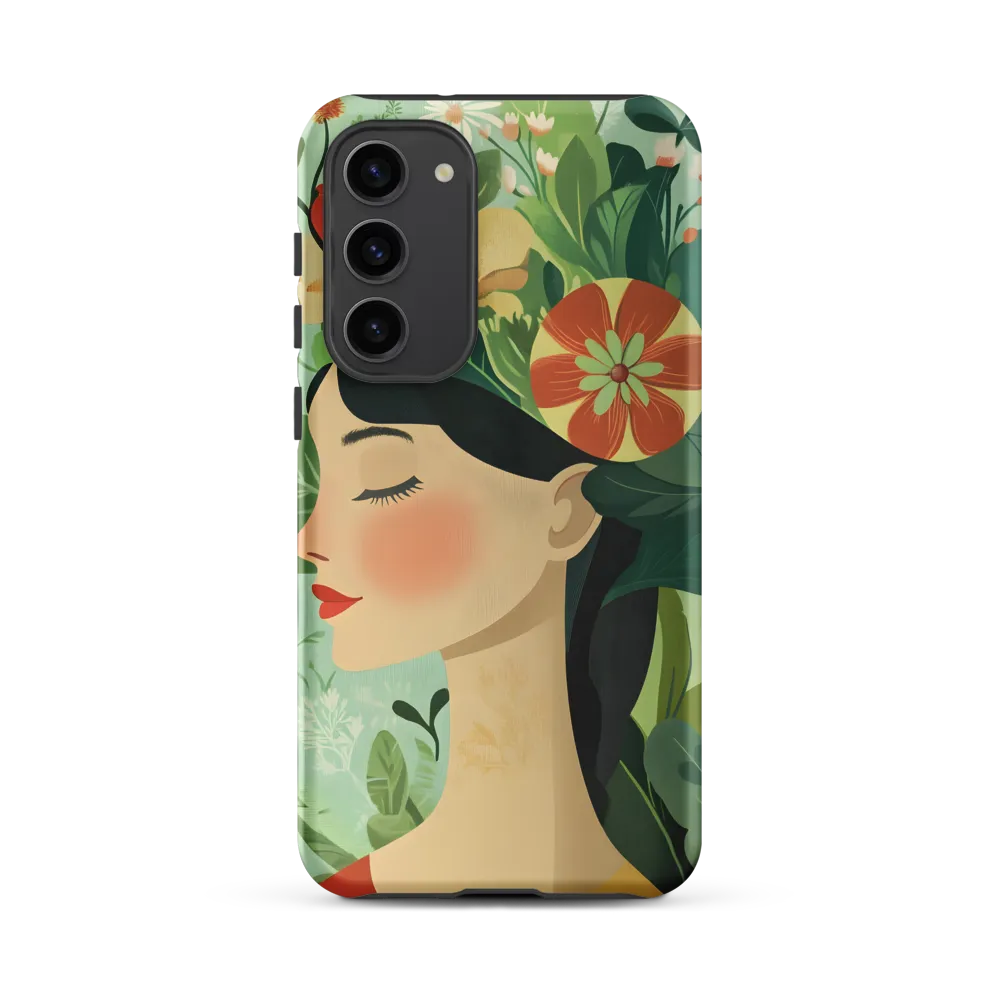 Floral Woman Profile Illustration