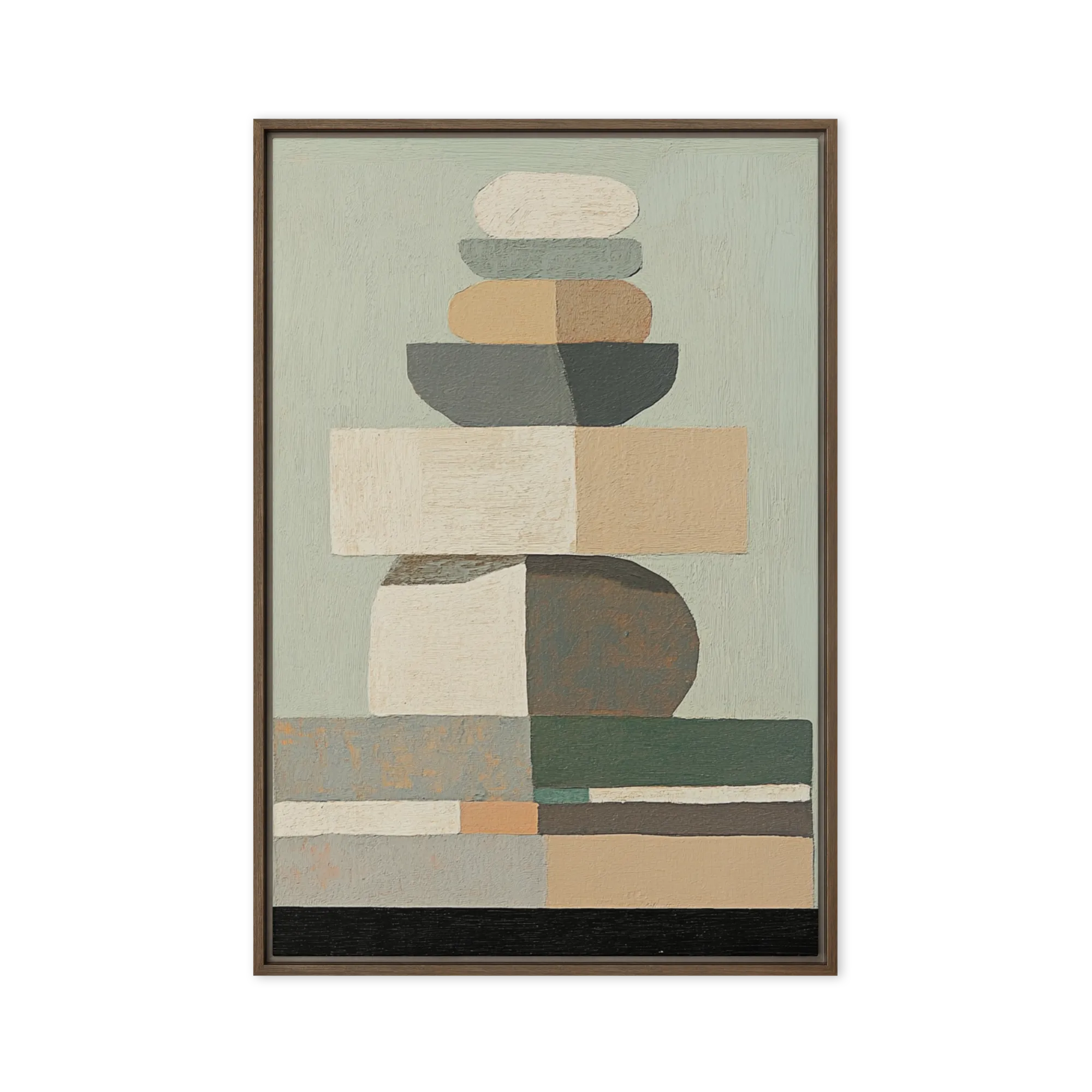 Muted Blockwork Cubism — Interlocking chalky facets