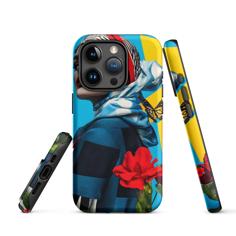 Modern Fashion Portrait with Butterfly | Phone Case