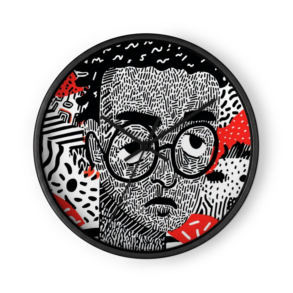 Patterned Line Portrait | Wall Clock