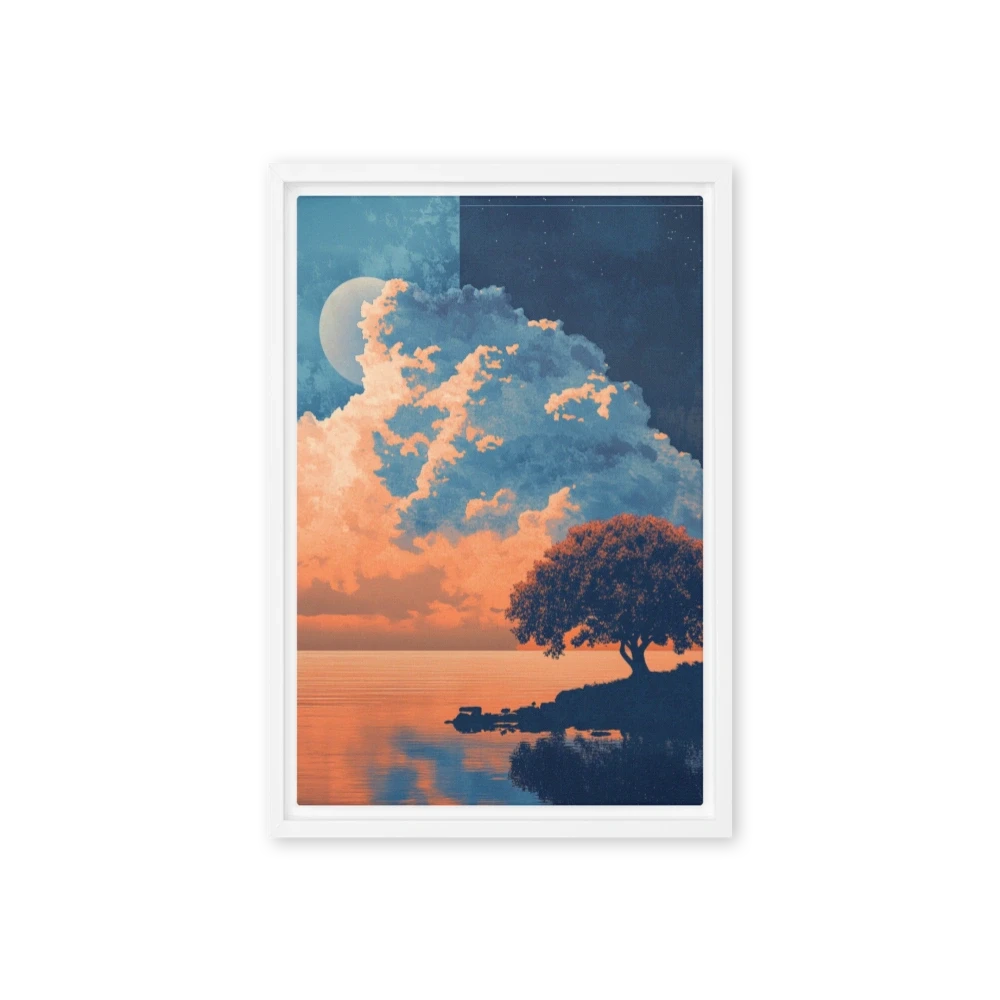Tranquil Landscape with Tree and Moon