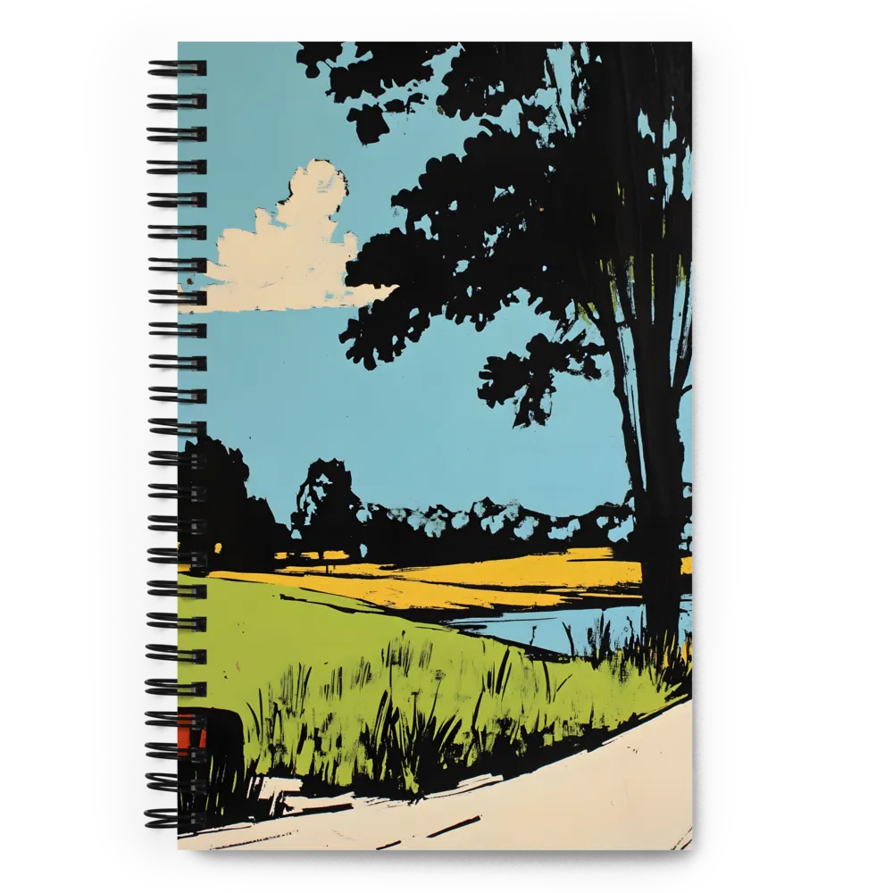 Summer Riverside Landscape 
 Spiral Notebook | 140 pages