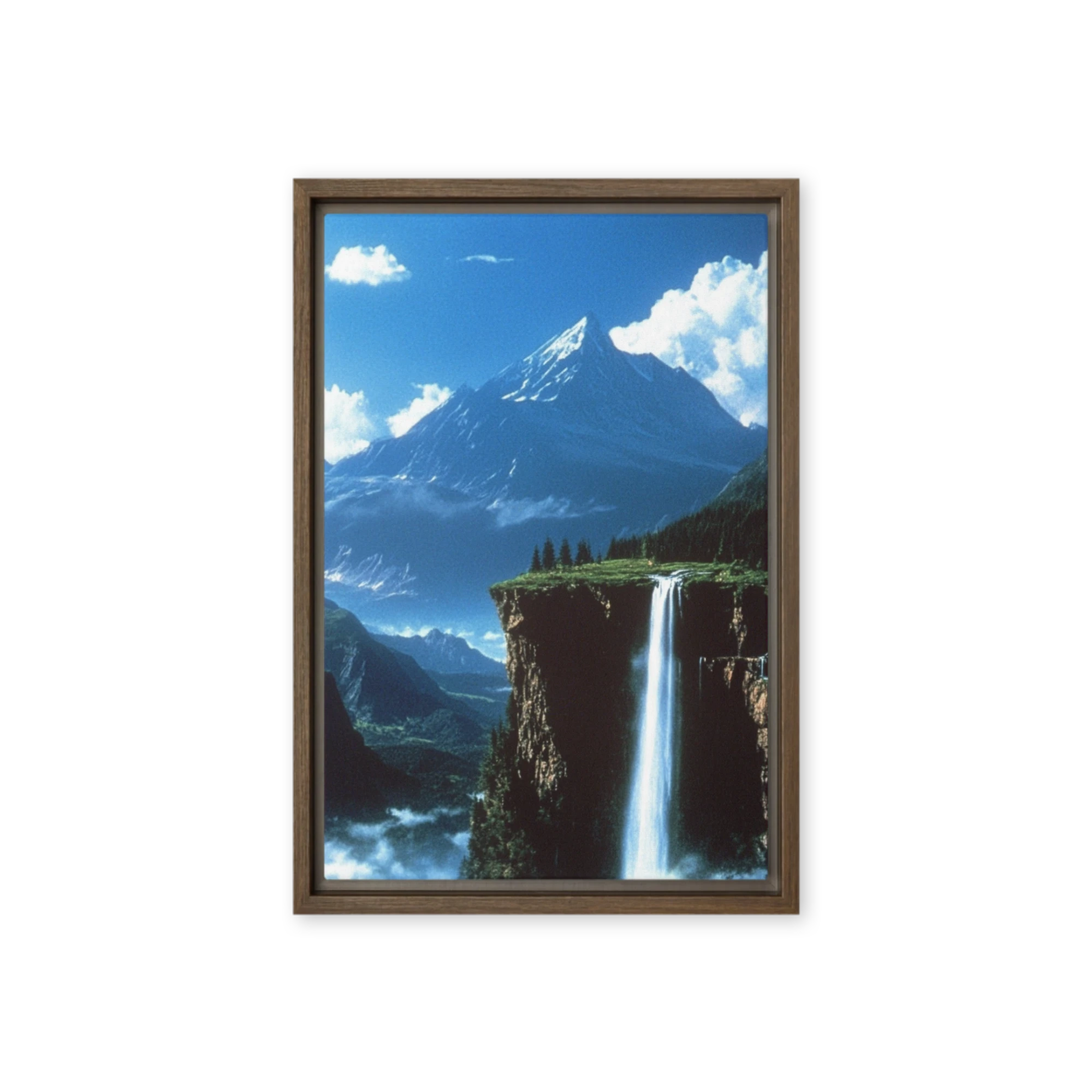 Mountain Landscape with Waterfall