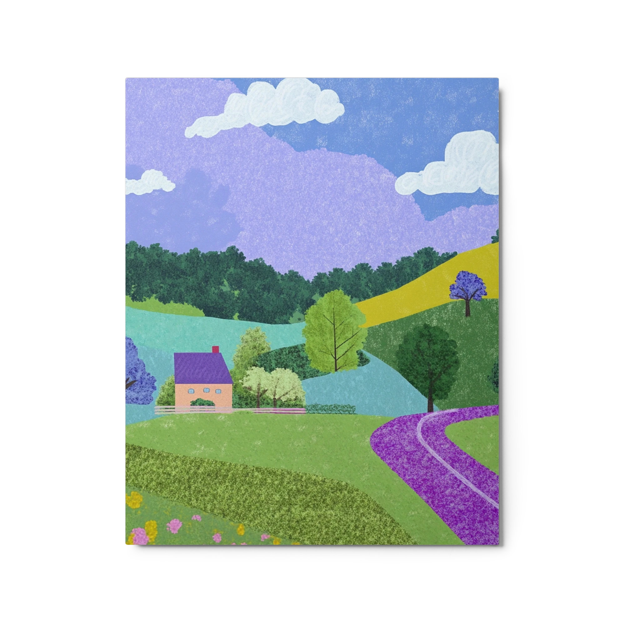 Serene Landscape with House and Trees