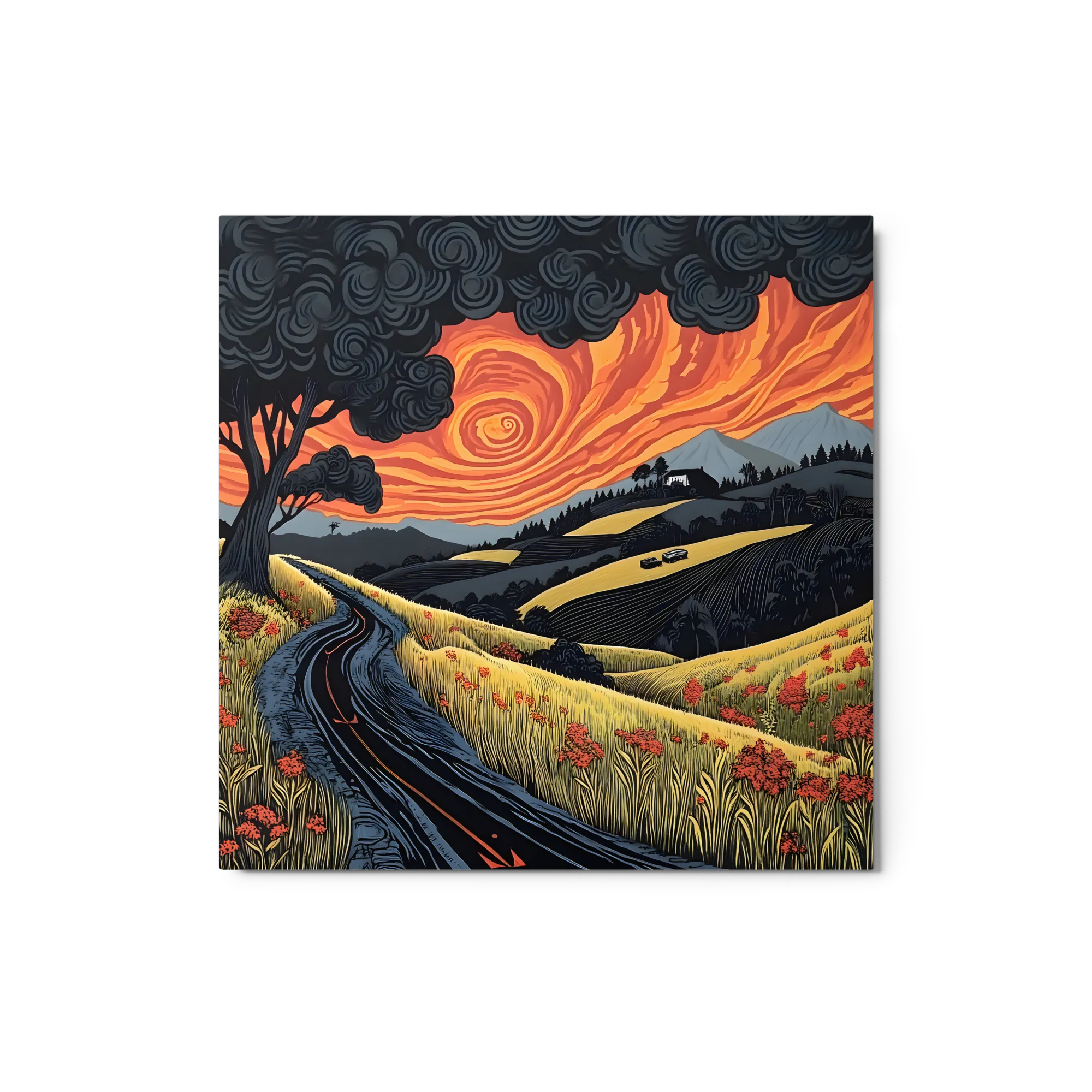 Winding Road at Sunset