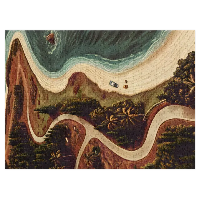 Winding Beach Road Landscape | Jigsaw Puzzle (252/520 pieces)